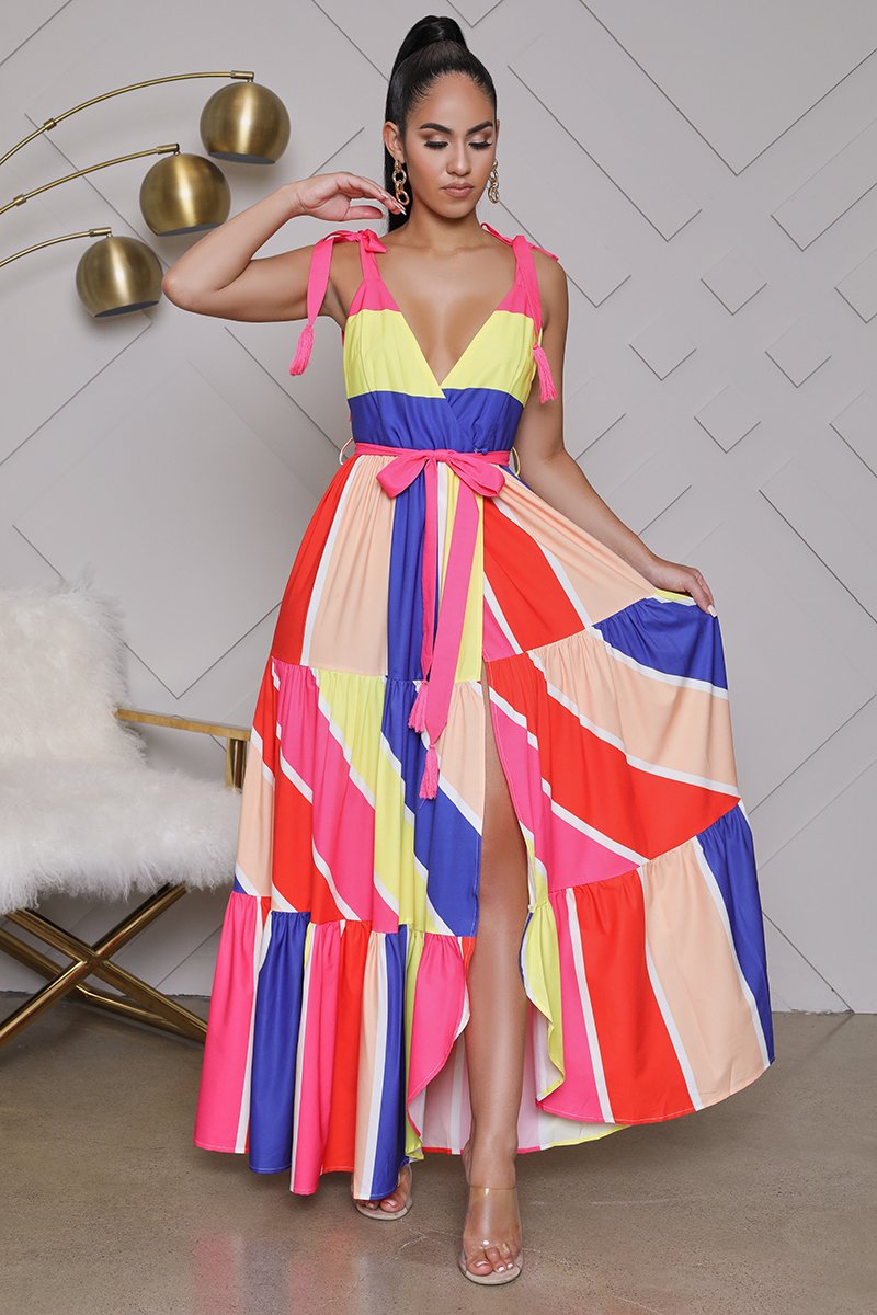 multicolor maxi dress